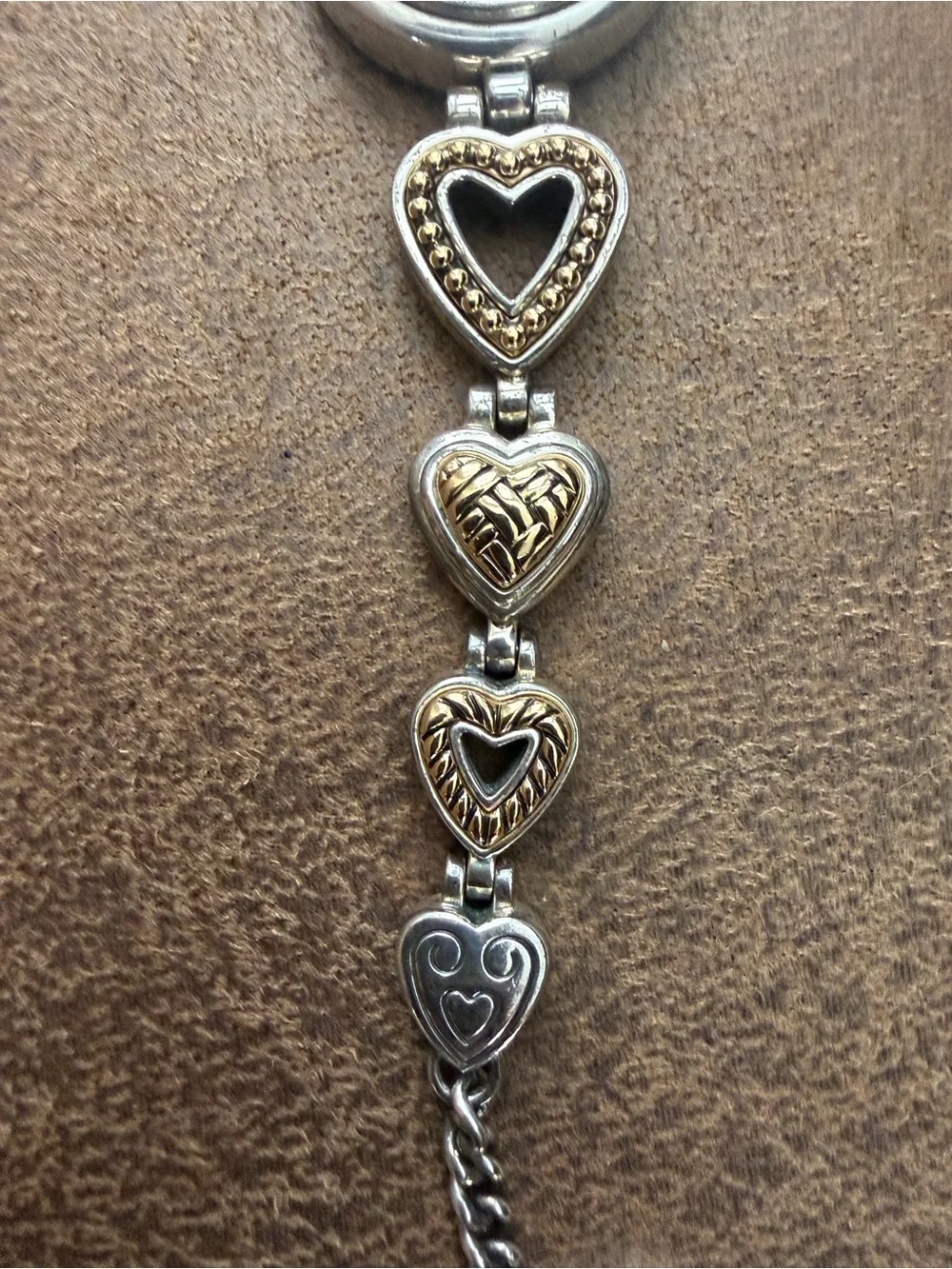 Brighton Two-Tone Heart Bracelet Watch - Silver & Gold - NEW BATTERY